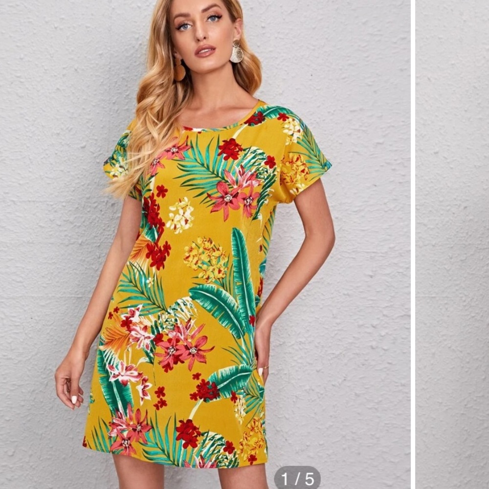 Tropical print dress
